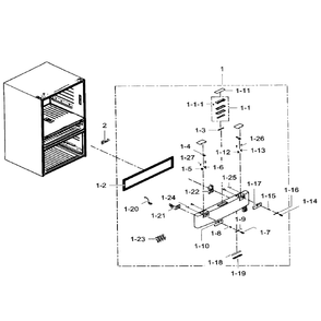 Flexzone Door Diagram and Parts List for RF31FMEDBWW AA-04 Samsung Refrigerator