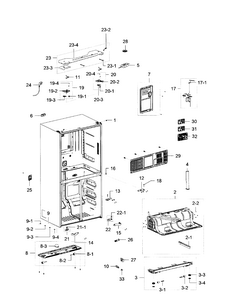 Cabinet Diagram and Parts List for RF23J9011SR AA-0005 Samsung Refrigerator