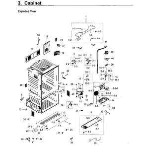 Cabinet Diagram and Parts List for RF28HFEDBWW AA-07 Samsung Refrigerator