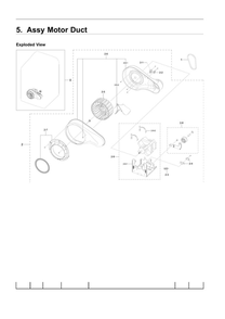 Motor Duct Assembly Diagram and Parts List for DVG54R7600V A3-00 Samsung Dryer