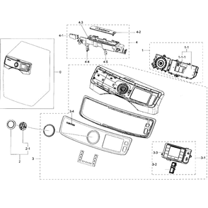 Control Panel Diagram and Parts List for DV50K7500EV A3-0000 Samsung Dryer