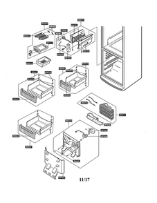 Freezer Room Diagram and Parts List for RB193KASB XAC-00 Samsung Refrigerator