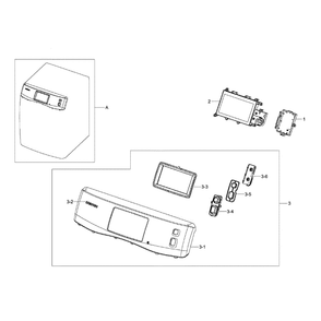Control Panel Diagram and Parts List for DV457EVGSGR AA-0000 Samsung Dryer