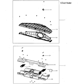 Duct Exhaustand Heater Diagram and Parts List for DVE55M9600V A3-0000 Samsung Dryer