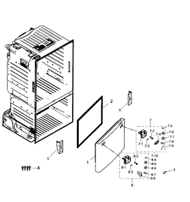 Part Location Diagram of DA82-02517E Samsung Door Foam Assembly