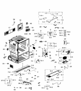 Cabinet Diagram and Parts List for RF30HDEDTSR AA-0001 Samsung Refrigerator