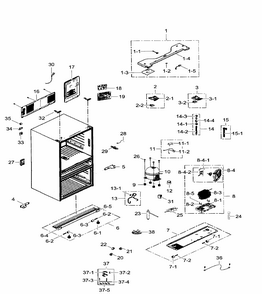 Cabinet Diagram and Parts List for RF31FMEDBWW AA-0004 Samsung Refrigerator