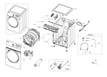 Part Location Diagram of DC61-01199S Samsung Frame