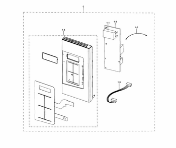 Control Panel Diagram and Parts List for ME17H703SHS AA-0001 Samsung Microwave