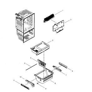 Freezer Diagram and Parts List for RFG29PHDBP XAA-01 Samsung Refrigerator