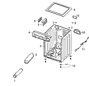 Main Assy Diagram and Parts List for DV210AEW XAA Samsung Dryer