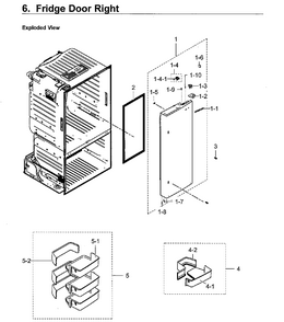 Fridge Door Rt Diagram and Parts List for RF23HCEDBWW AA-0003 Samsung Refrigerator