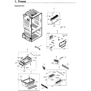 Freezer Diagram and Parts List for RF23HCEDBWW AA-08 Samsung Refrigerator