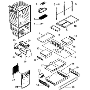 Refreezerator Diagram and Parts List for RFG298HDWP XAA-00 Samsung Refrigerator