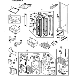 Refrigerator Diagram and Parts List for RS264ABWP XAA-0000 Samsung Refrigerator