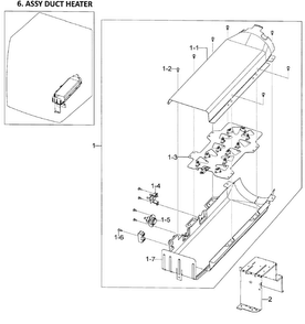 Heater Assy Diagram and Parts List for DV448AEP XAA-0002 Samsung Dryer