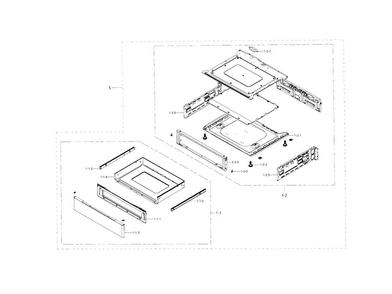 Drawer Diagram and Parts List for NE58F9500SS AA-0001 Samsung Range