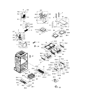 Fridge Diagram and Parts List for RF28JBEDBSG AA-0006 Samsung Refrigerator