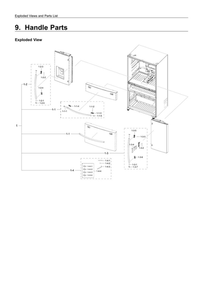 Handle Parts Diagram and Parts List for RF22R7351SG AA-00 Samsung Refrigerator