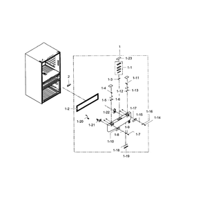 Flexzone Door Diagram and Parts List for RF24FSEDBSR AA-06 Samsung Refrigerator
