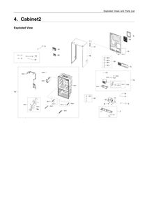 Cabinet 2 Diagram and Parts List for RF23R6201SR AA-51 Samsung Refrigerator