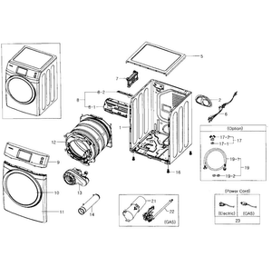 Part Location Diagram of DC97-16909U Samsung Assembly FRAME;GRACE-S(D),DV