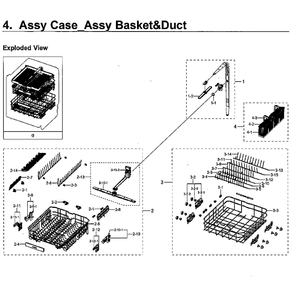 Case / Baskets Diagram and Parts List for DW80M9550US AA-0000 Samsung Dishwasher