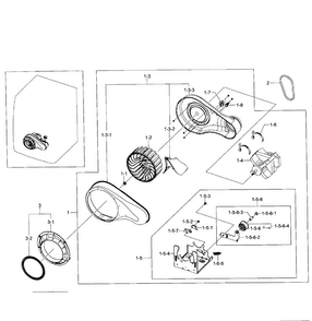 Motor Assy Diagram and Parts List for DV231AEW XAA-0001 Samsung Dryer
