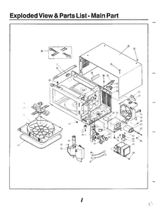 Exploded View And Parts Lists-main Part Diagram and Parts List for MW2000U XAA Samsung Microwave