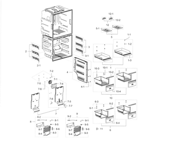 Freezer Diagram and Parts List for RF28K9070SG AA-0000 Samsung Refrigerator