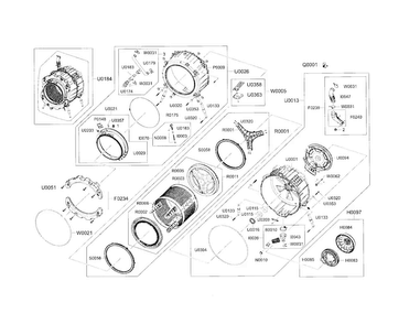 Tub & Drum Diagram and Parts List for WF448AAW XAC-00 Samsung Washer