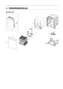 Main Unit Assembly Diagram and Parts List for DW80R9950US AA-00 Samsung Dishwasher