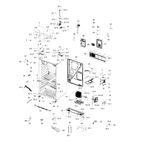Part Location Diagram of DA64-02580B Samsung CABINET FRAME-REAR;TIM-P