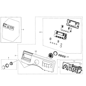 Control Panel Diagram and Parts List for WF350ANW XAA-04 Samsung Washer