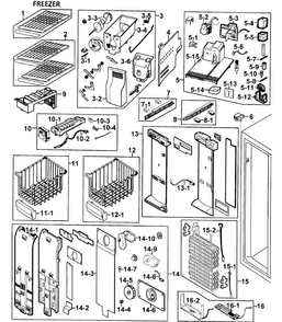 Part Location Diagram of DA96-00627G Samsung Evaporator Assembly