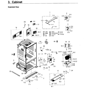 Cabinet Diagram and Parts List for RF26J7500WW AA-0001 Samsung Refrigerator