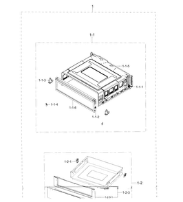 Drawer Assy Diagram and Parts List for NE595R0ABWW AA-0001 Samsung Range