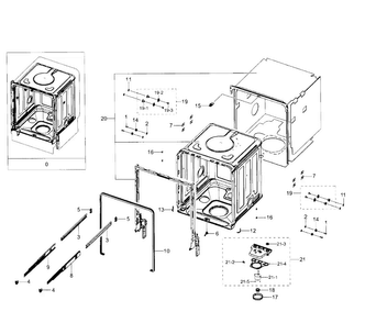 Part Location Diagram of DD61-00329A Samsung Rail Bracket Middle