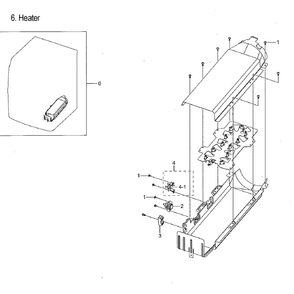 Duct Heater Diagram and Parts List for DVE45M5500W A3-0000 Samsung Dryer