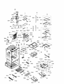 Fridge Diagram and Parts List for RF28HFEDBBC AA-0008 Samsung Refrigerator