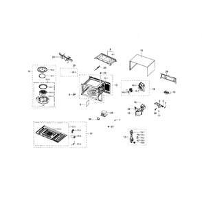Main Assembly Diagram and Parts List for MG11H2020CT AA-0000 Samsung Microwave