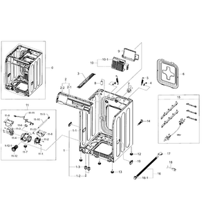 Frame Assy Diagram and Parts List for WF405ATPASU A2-0000 Samsung Washer