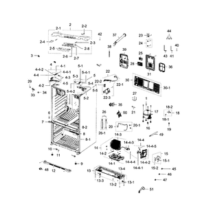 Cabinet Diagram and Parts List for RFG293HARS XAA-02 Samsung Refrigerator