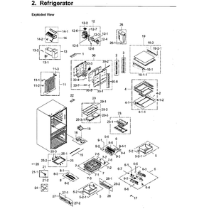 Fridge Diagram and Parts List for RF23M8090SR AA-0000 Samsung Refrigerator