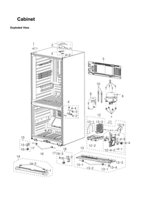 Cabinet Parts Diagram and Parts List for RB195ABBP XAA-00 Samsung Refrigerator