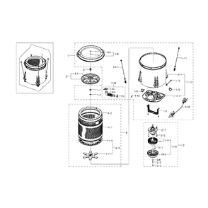 Tub Diagram and Parts List for WA422PRHDWR AA-02 Samsung Washer