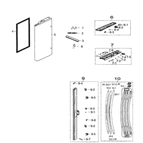 Door Left Diagram and Parts List for RF260BEAESR AA-02 Samsung Refrigerator