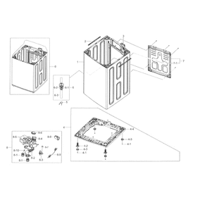 Frame Diagram and Parts List for WA45K7600AW A2-0000 Samsung Washer