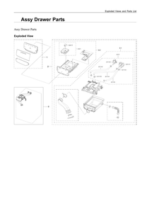 Drawer Assembly Diagram and Parts List for WF45A6400AW US-00 Samsung Washer