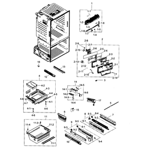 Freezer Diagram and Parts List for RF261BEAESP AA-01 Samsung Refrigerator